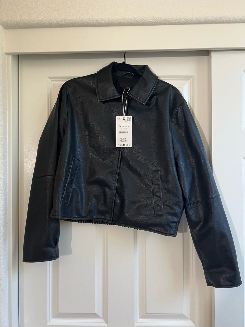Zara Black Faux Leather Jacket